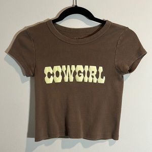 Beandy melville “cowgirl” cropped tee